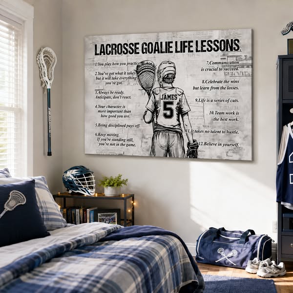 Personalized Lacrosse Goalie Wall Art