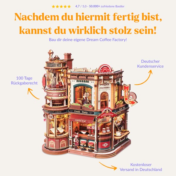 Ein Café, das du dir selbst gebaut hast. Mit echtem Licht.