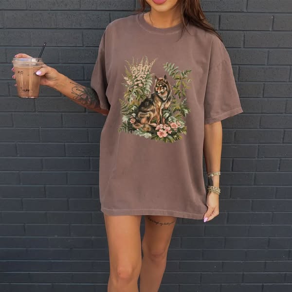 Botanical Wolf Wildflower T-shirt