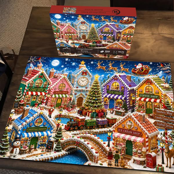 Gingerbread Town Jigsaw Puzzle 1000 Pieces