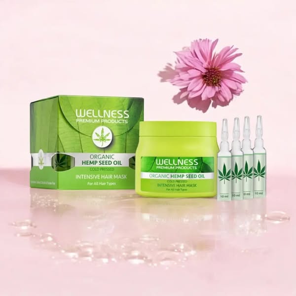 Wellness Premium Products Intensive - maska do włosów nawilżająca 500 ml + 4 ampułki 10 ml GRATIS