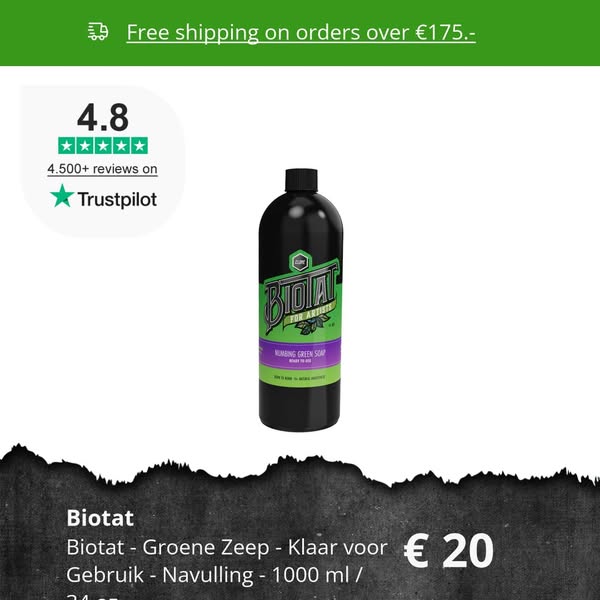 Biotat - Groene Zeep - Klaar voor Gebruik - Navulling - 1000 ml / 34 oz