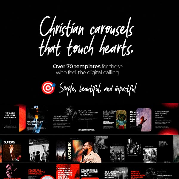Carousel Package for Churches with Over 160 Editable Templates for Canva and Photoshop