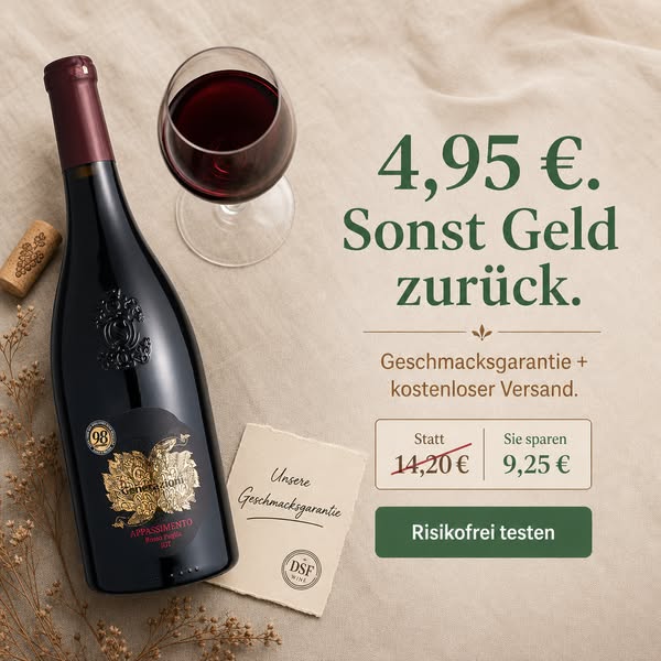 Nur € 4,95 pro Flasche bei 12 Flaschen – EINMALIG!
