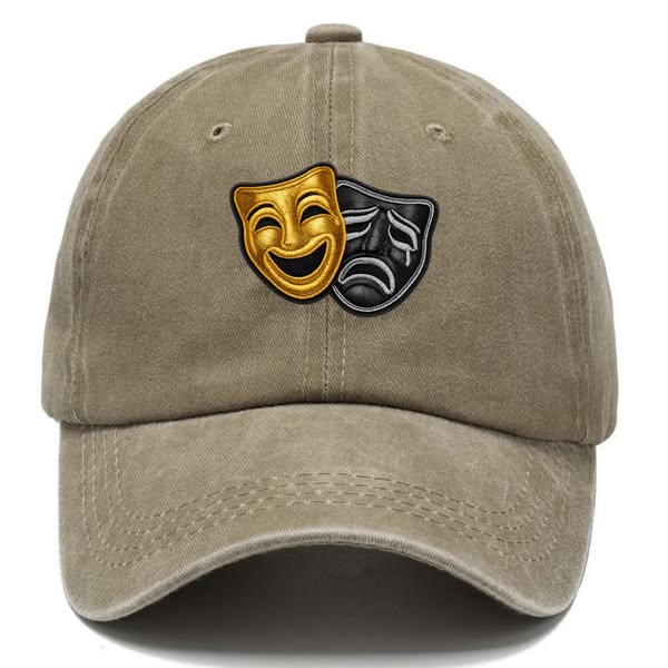 BROADWAY MASKS - comedy tragedy masks in gold and black...