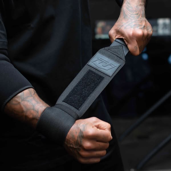 Team Industry Wrist Wraps - Black on Black