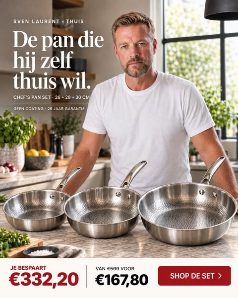 De pan die hij zelf thuis wil.