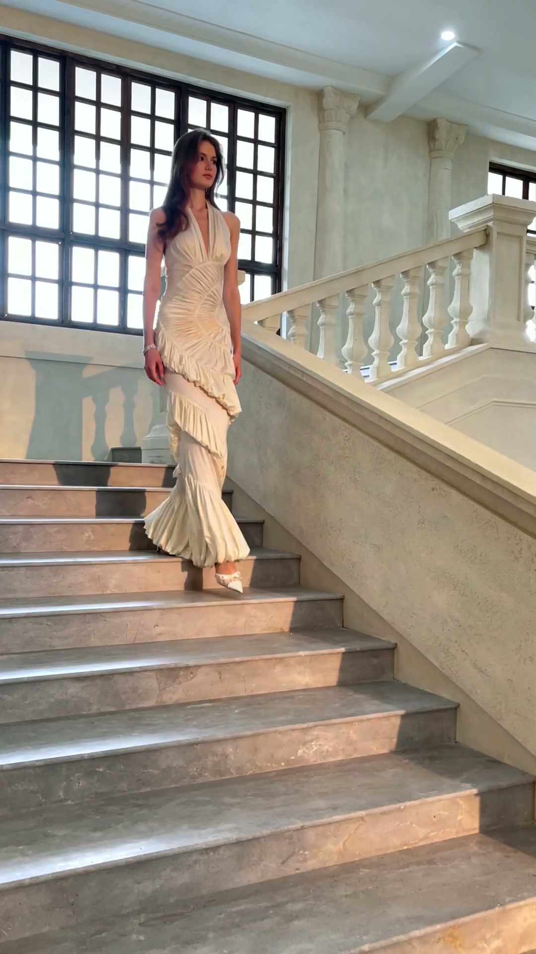 Halter Neck Fishtail Maxi Dress