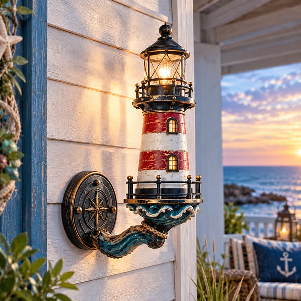 Vintage Coastal Lighthouse Wall Light