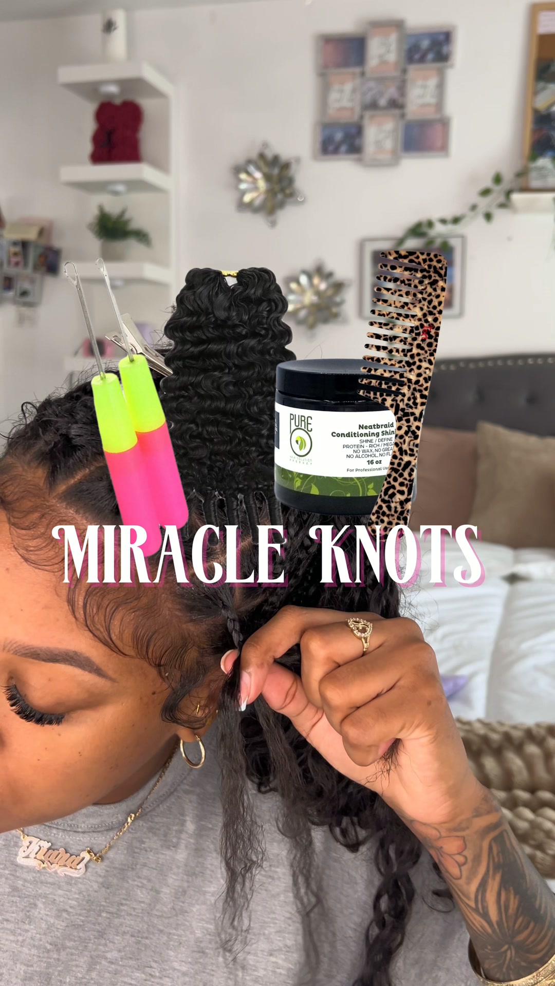 Mamushow 22 inch 4 packs Miracle Knots Burmese Curly Crochet Hair