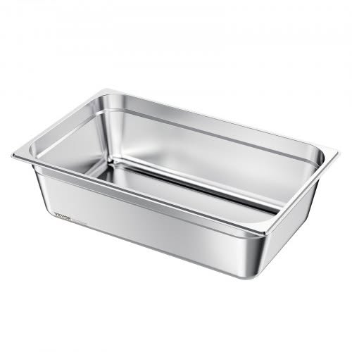 €35.90 -->VEVOR Stainless Steam Hotel Pan, Full Size x 145mm Deep, 20.5L Table Steam Pan, Anti Jam Restaurant Supplies Reusable Rustproof Ca