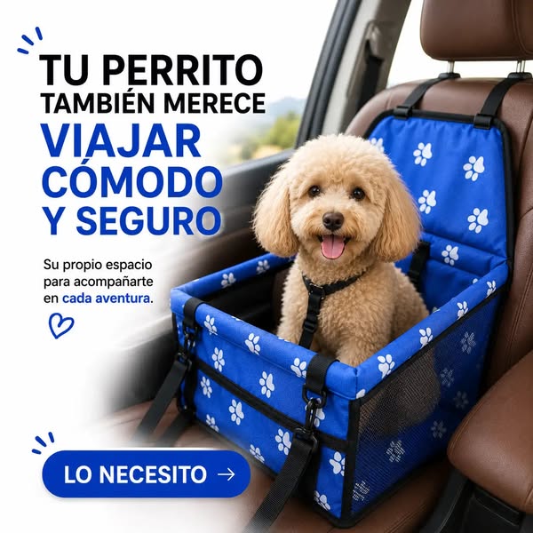 Asiento de Coche Impermeable y Seguro para Mascotas.