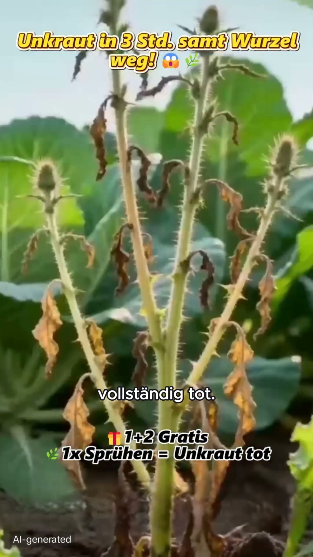 3h Wirkung oder DOPPELT Geld zurück! 100% Bio-Unkrautvernichter vom Bundeszentrum.