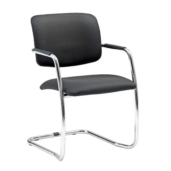 Modern conference chairs MELVILLE (x4), dark grey, alu lacquer