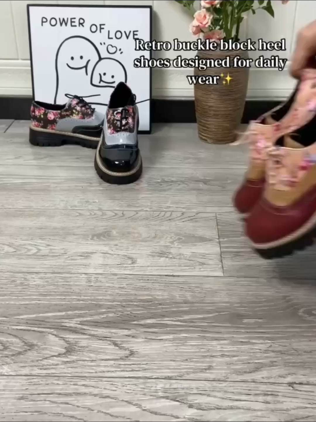 Ada™ Oxford schoenen met bloemenprint en voetboogondersteuning