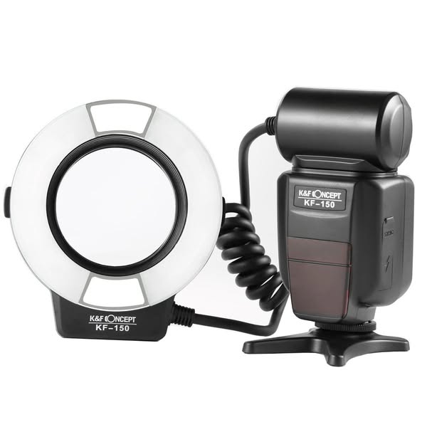 K&F Concept Ring Flash Light KF-150C E-TTL Macro Flash Ring with 52 55 58 62 67 77mm Adapter for Canon DSLR Camera EOS 1300D 750D 200D 5D Ma