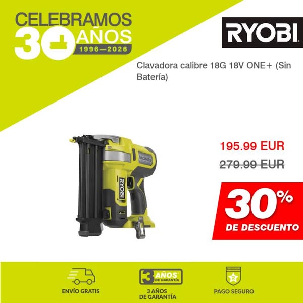 Clavadora calibre 18G 18V ONE+ (Sin Batería)