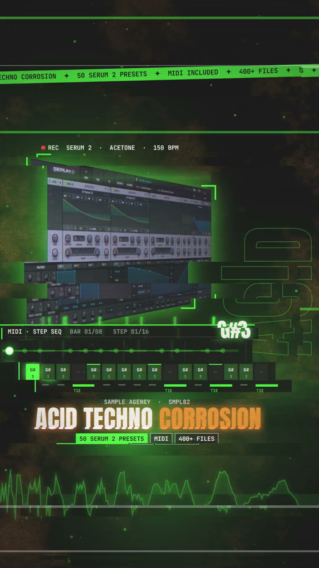 50 ACID TECHNO Serum 2 presets, 150 BPM