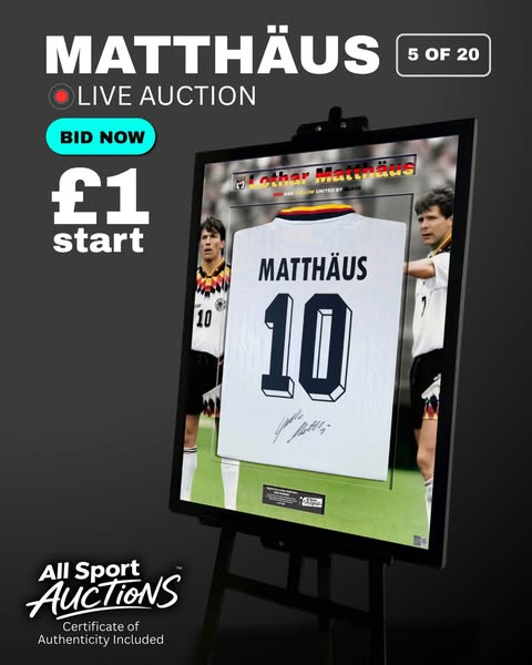 Bid on a 1994 Germany Shirt Signed by Matthäus
