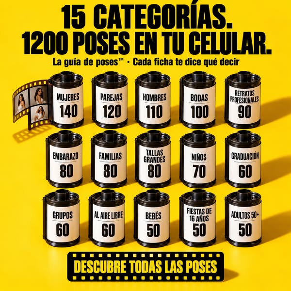 La Guía de Poses™ — 1.200 fichas de poses en 15 categorías