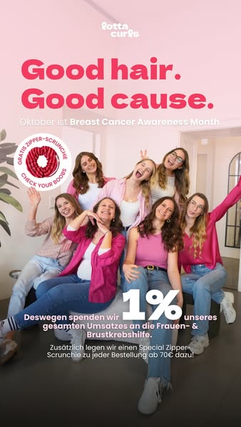 Pinktober: 1% Spende + gratis Scrunchie ab 70€