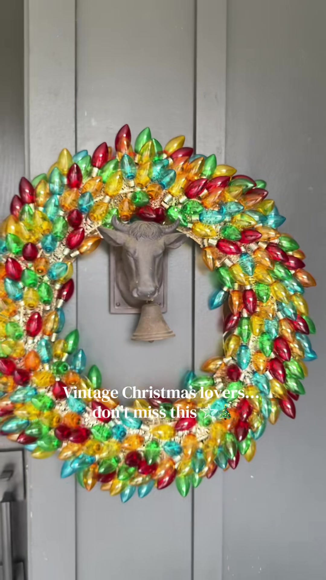 Multicolor Lighted Christmas Bulb Wreath