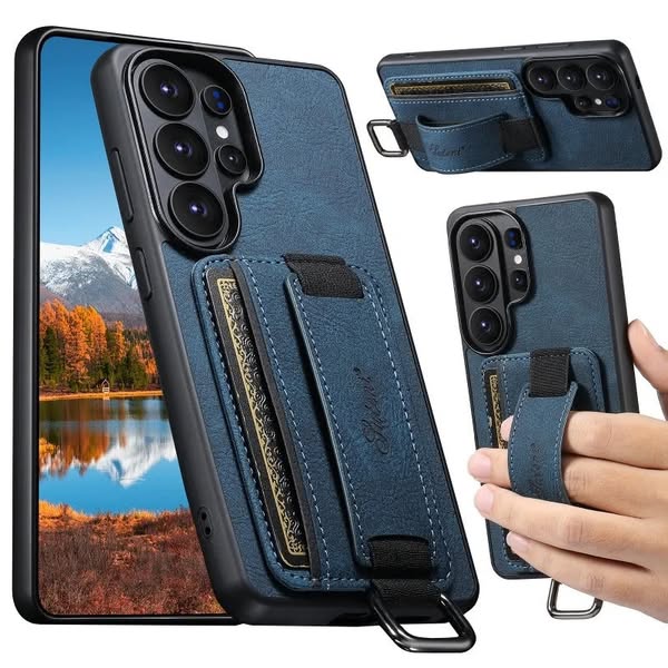 Leather Card Holder Stand Case