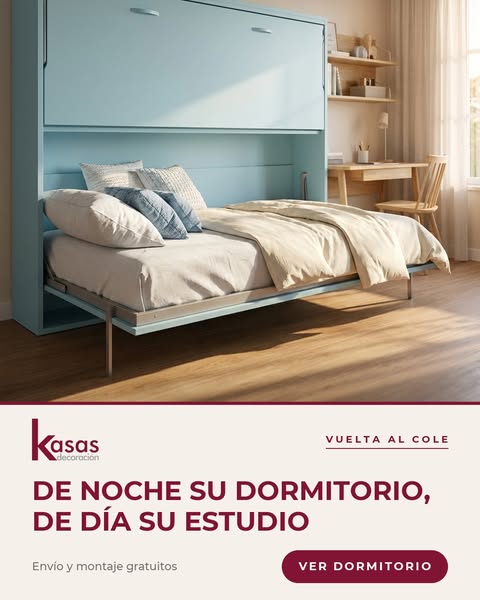 De noche su dormitorio, de día su estudio
