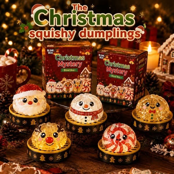Christmas Squishy Dumplings Mystery Blind BoxNew Release‑Limited Time Pick‑Your‑Character Sale - Santa Claus