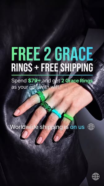 Spend $79 and get 2 FREE Grace Ring + FREE worldwide shipping.
