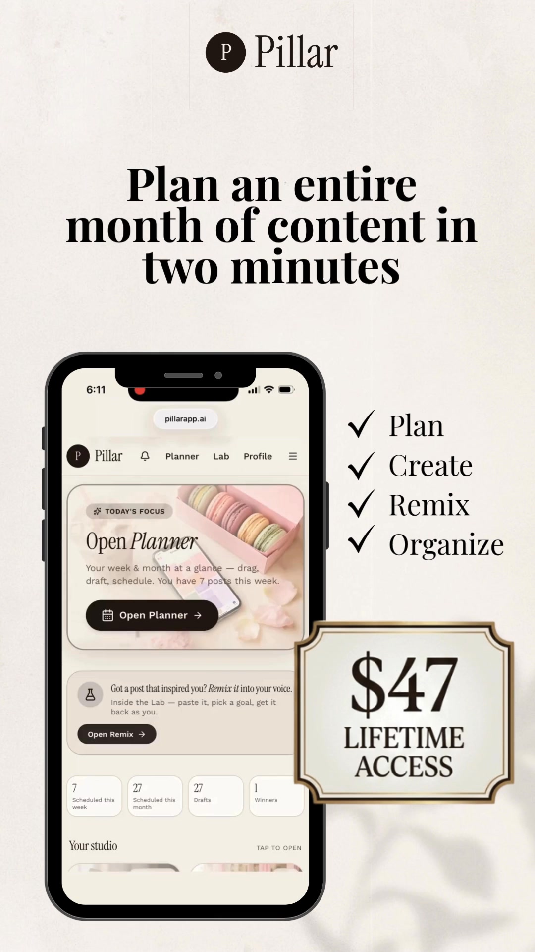 $47 for Lifetime Access and a Full Content Plan