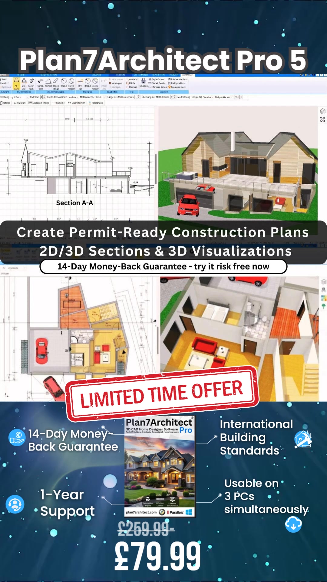 Create Floor Plans, Sections & 3D Visuals – All in One