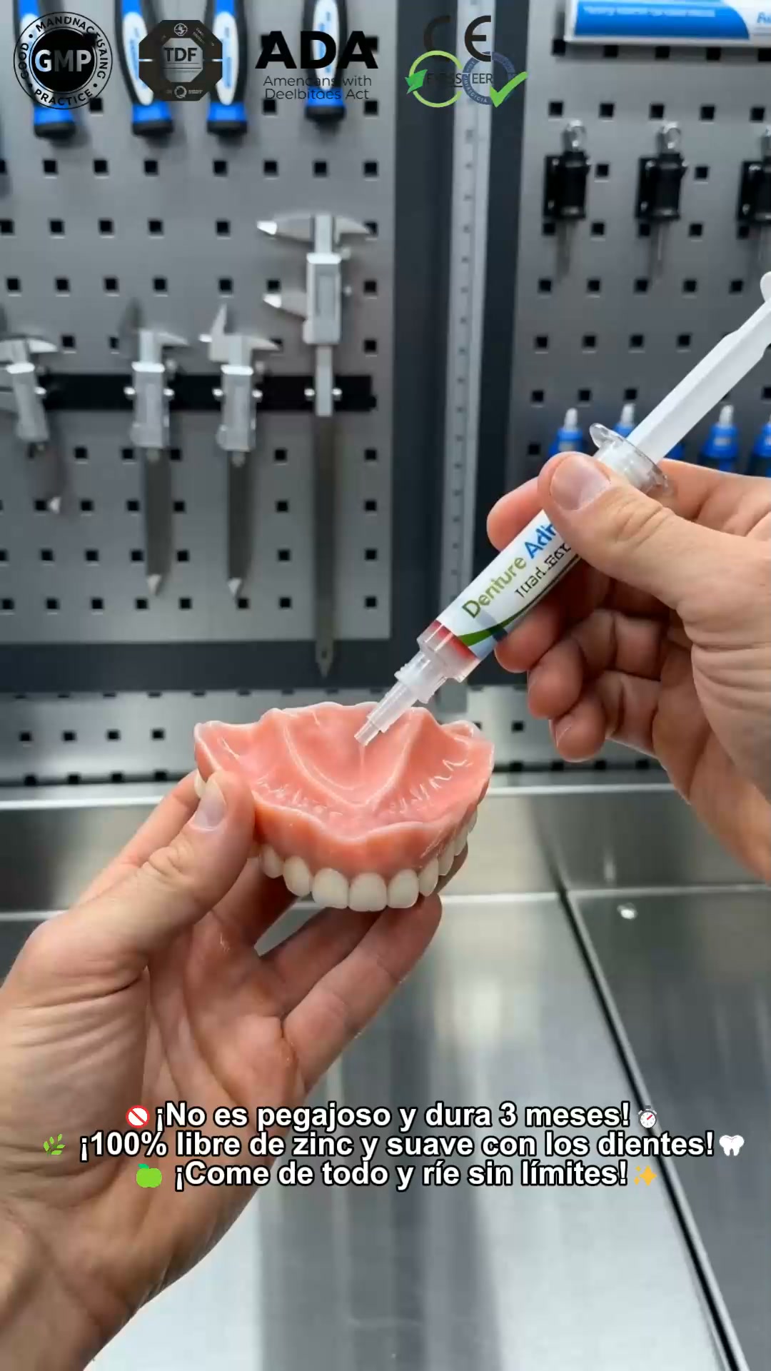 "¿Harto de que la dentadura postiza se mueva y te irrite las encías?"