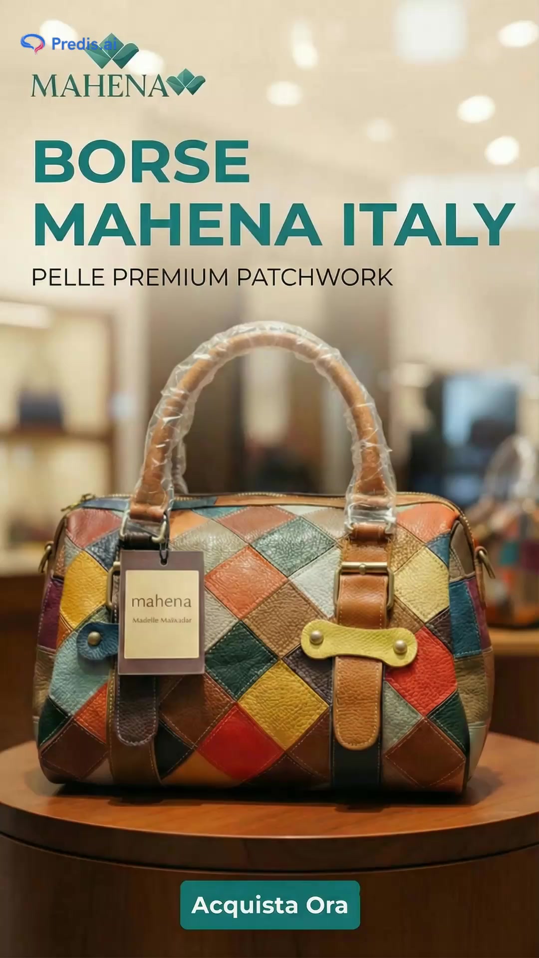 Borsa Patchwork MAHENA – Vera Pelle 100% Unica