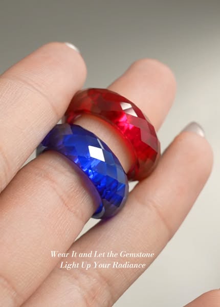 Ruby: Vitality & Courage Sapphire: Calm & Wisdom Solo or stack Light up your radiance