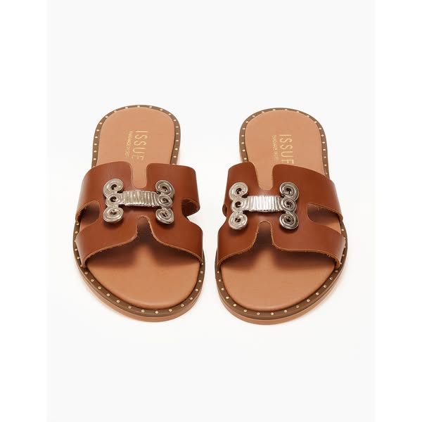 Φλατ σανδάλια handmade in Greece Ταμπά
