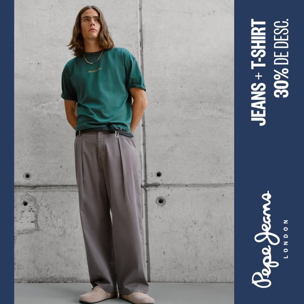 Calças Chino Pregas Relaxed Fit