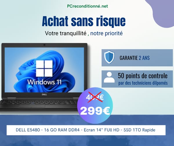 Garantie 2 ans incluse