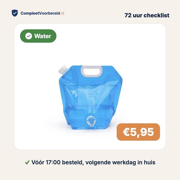 Opvouwbare waterzak met kraan