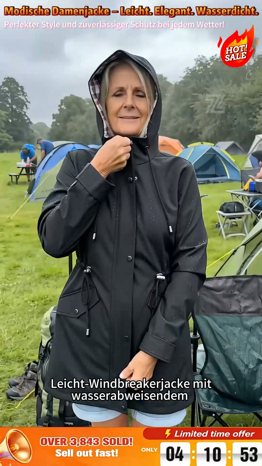 50% REDUKTION3-in-1 Outdoor-Damenjacke – wasserdicht, winddicht & wetterfest