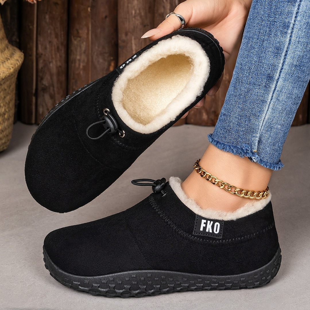 Women’s Warm Plush-Lined Mules – Warm, Comfortable & Non-Slip Shoes