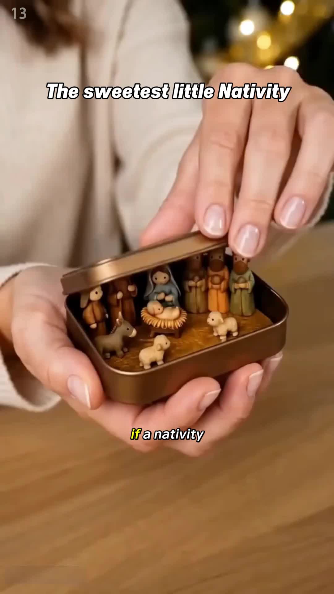 Miniature Christmas Nativity Scene Tin Set