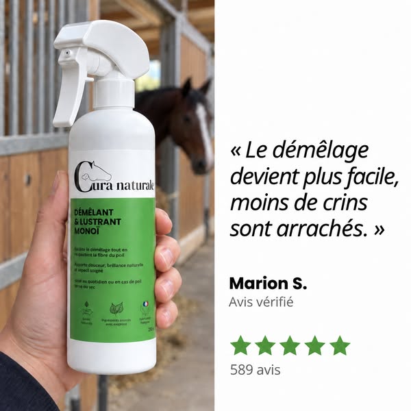 Démêlant & lustrant pour cheval · Note 4,8/5