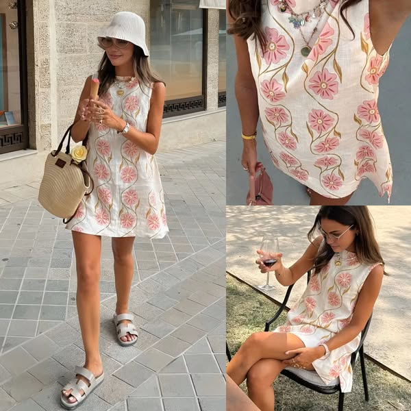 Chic Ease Print Sleeveless Mini Dress