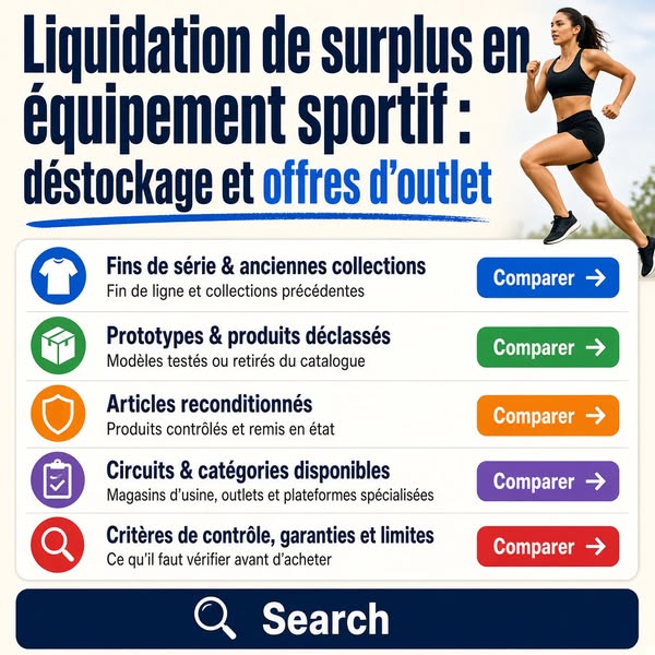 Découvrez-en davantage sur la liquidation de surplus d’équipements sportifs : déstockage et offres outlet.