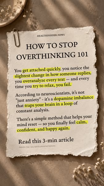 HOW TO STOP OVERTHINKING 101