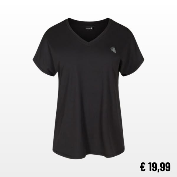 Losvallend trainings-T-shirt met V-hals