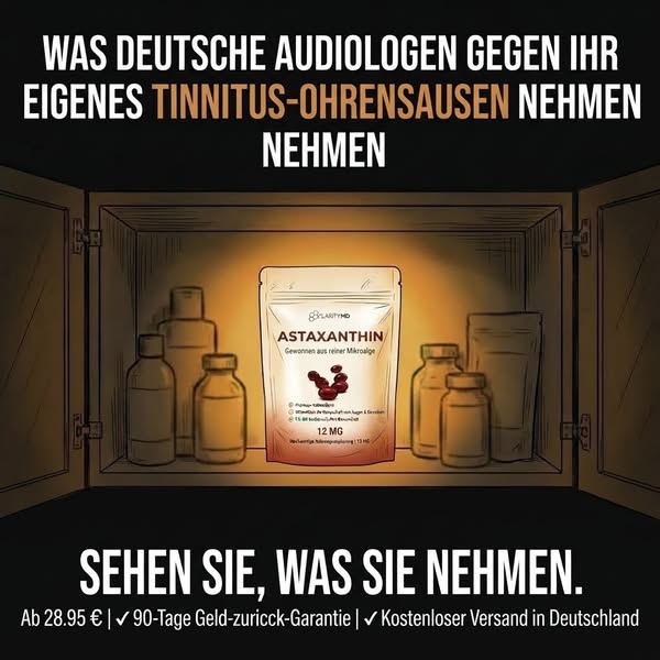 12 mg Astaxanthin zum Schutz der Innenohrzellen vor oxidativem Stress im Zusammenhang mit Tinnitus
