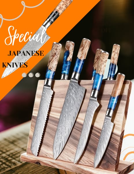 Ultra-Sharp Japanese Damascus Chef Knives On Sale