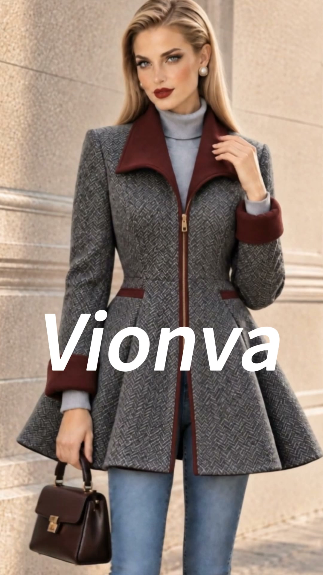 Vintage Buckle-Strap Colorblock Dress